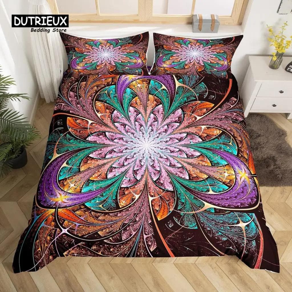 Bohemian Mandala Duvet Cover Set, 3pcs Bedding Set, Soft Comfortable Breathable Duvet Cover, For Bedroom Gu 70x133cm 2pcs
