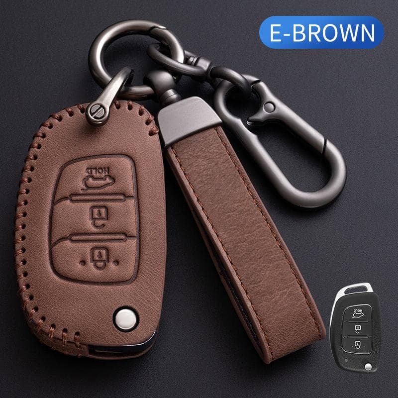 3 Buttons Car Key Case Cover Key Bag For Hyundai Ix35 IX45 IX25 I10 I20 I30 HB20 Sonata Verna Solaris Santa Elantra Mistra E Style brown