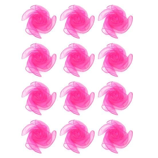 12 Pcs Dance Scarves for Kids Square Juggling Scarf for Babies Toddlers Children Music Rhythm Movement Accessories for Magic Tricks Performance 60 cm 12pcs rose red