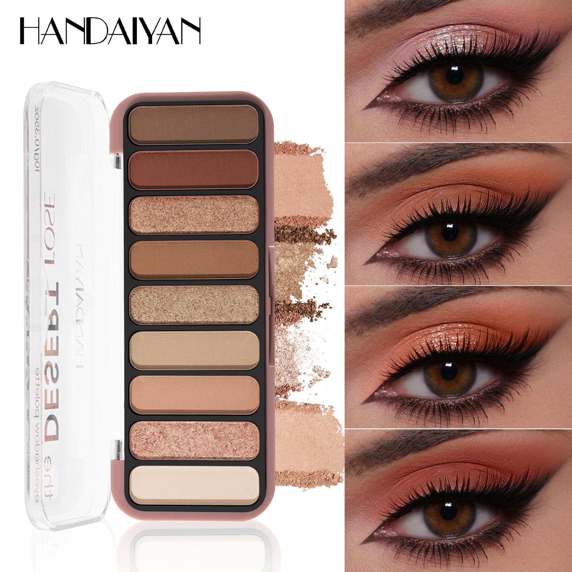 9-Color Eyeshadow Palette, Earth Tone, Shimmery, Multi-Purpose Eyeshadow Palette, Suitable For Halloween, Christmas Makeup Parties