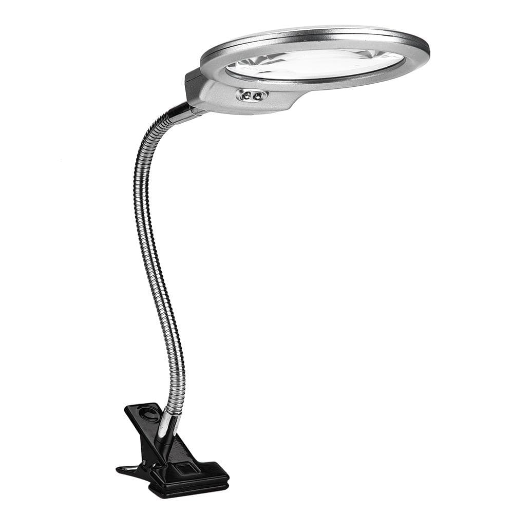 Desk Clip Clamp Flexible Magnifier Adjustable LED Magnifying Glass Jewelry Watch Repair Tool