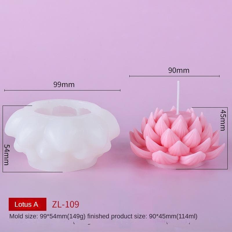 Large Lotus Flower Candle Silicone Mold DIY Carved Lotus Flower Soap Mould Chocolate Cake Decoration Supplies Home Decor Gifts