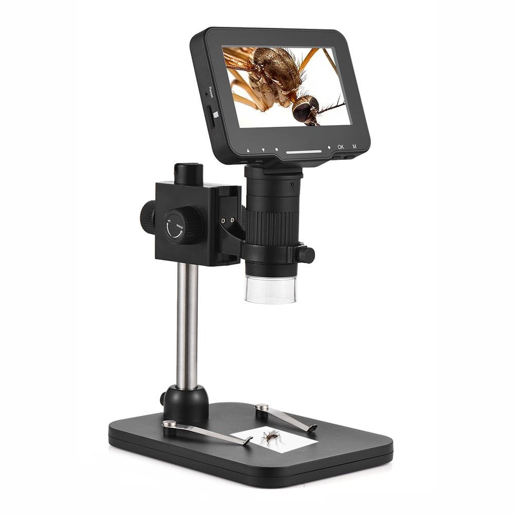 High Resolution USB Digital Microscope FHD 1080P Lightness Adjustable with 4.3-inch Large IPS black