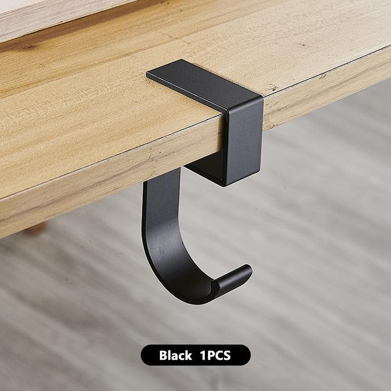 Portable Hanging Bag Hook Desk Side Hanging bag Artifact Removable mobile Handbag Holders Multi-functional Table Hook black
