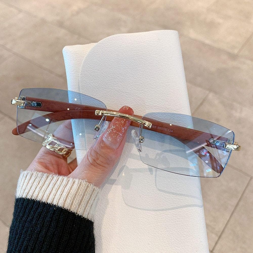 Trendy Gradient Punk Sunglasses UV400 Protection Rectangle Driving Shades for Women Men