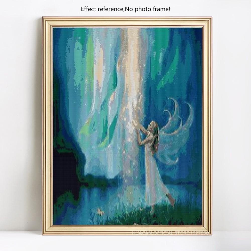 Diamond Painting People And Light Full Dill Round Rhinestone Diamond Embroidery 20X30CM