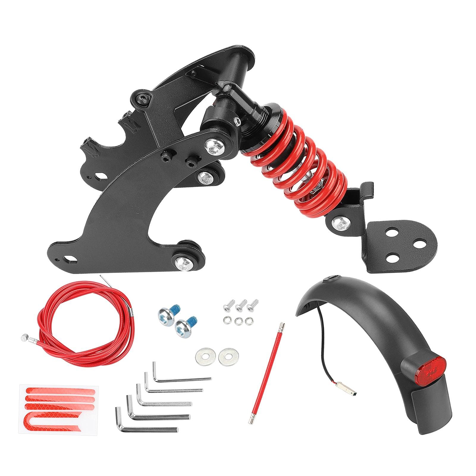 Rear Shock Absorber for Scooter Rear Spring Shock Absorber Replacement Accessories Compatible with Fit for M365 1S Essential Lite red
