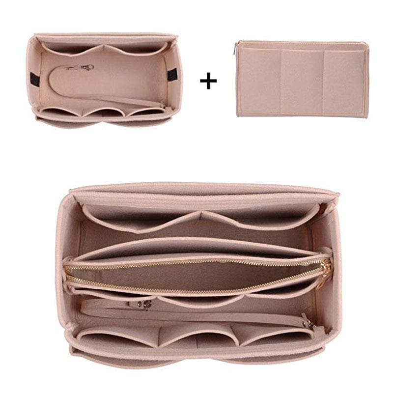 Brand Make up Organizer Felt Insert Bag For Handbag Travel Inner Purse Portable Cosmetic Bags Fit Various Brand Bags 34X18X17CM