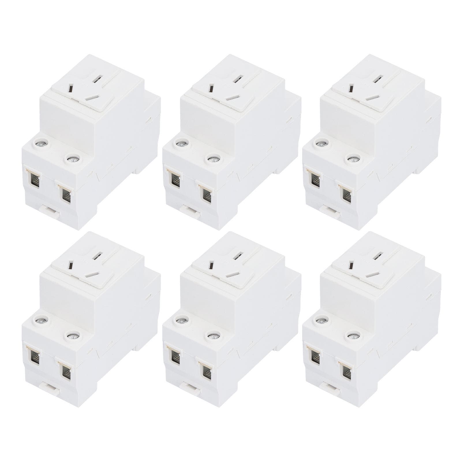6Pcs BERM Power Socket Modular Breaker Din Rail Mount Outlet Electrical Equipment 250V 10?16A