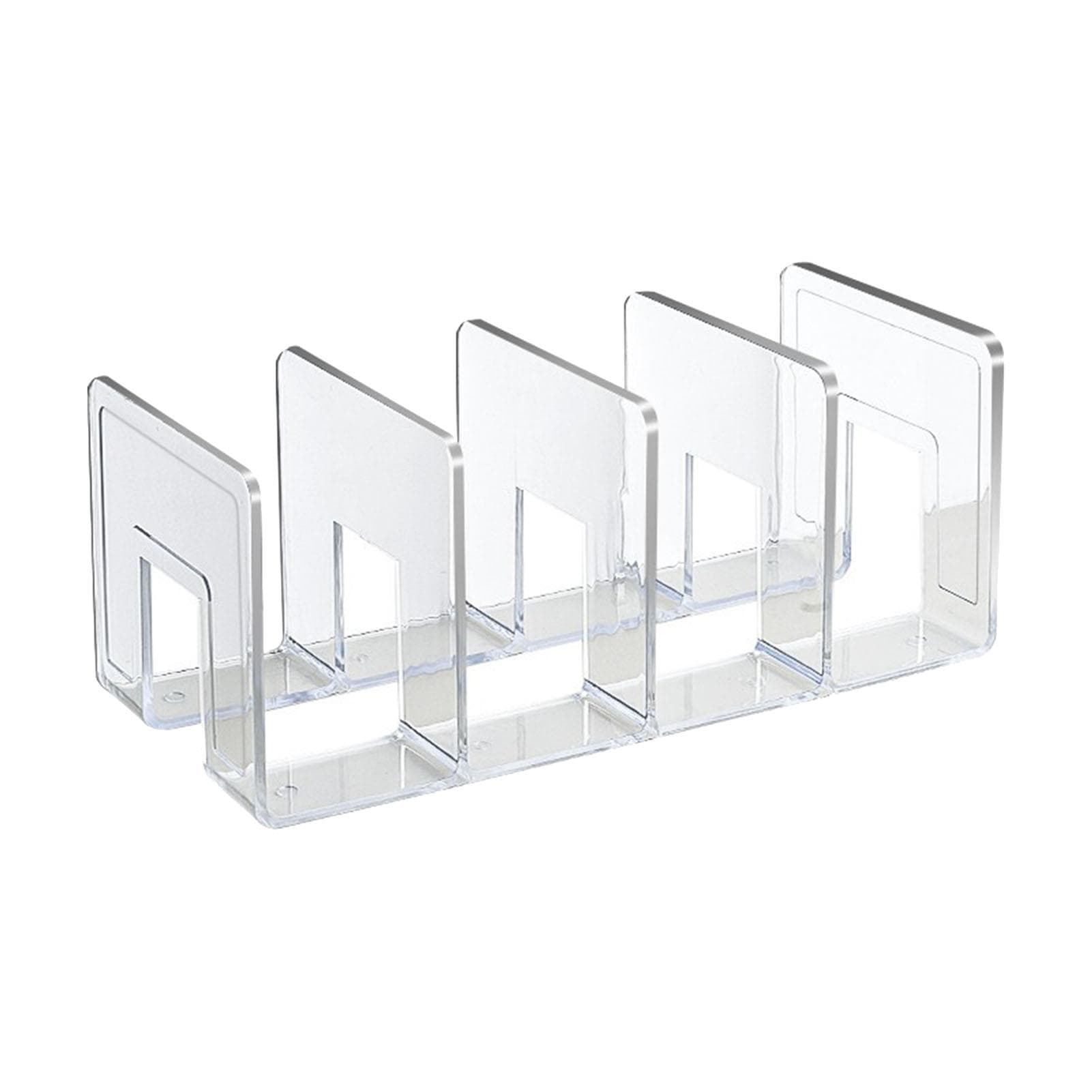 Bookends Transparent Color Simple Style 4 Compartments Acrylic Material Book Shelf Holder for