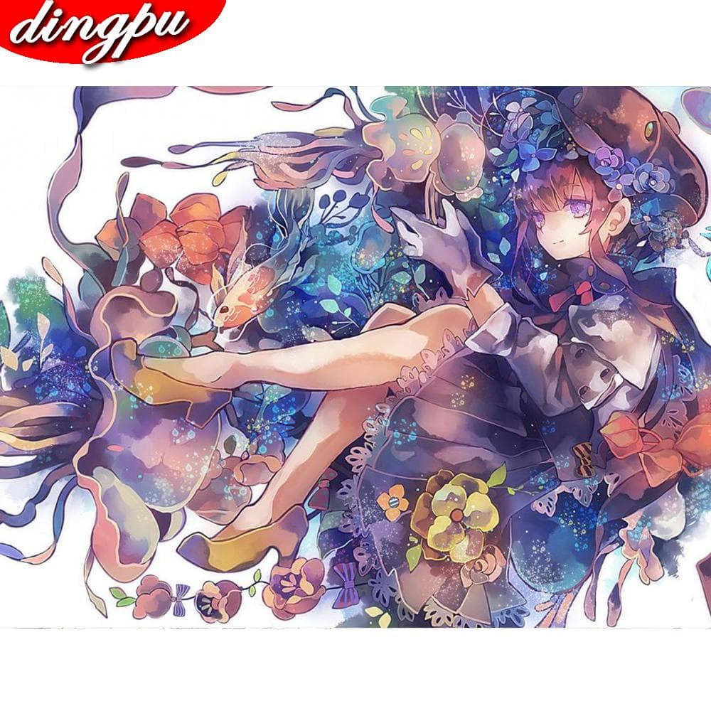 Full Round Mosaic Diamond Embroidery Sailor Moon 5D DIY Diamond Painting Cross Stitch Home Decoration Painting Kits 20X30CM light blue