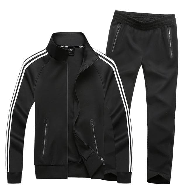 Autumn Sportswear Tracksuits Men Sets Large Size Men 'S Clothing Jacket +Pants 2 Pieces Sports Set Plus Size 8xl 7xl Tracksuit Man XXXL black
