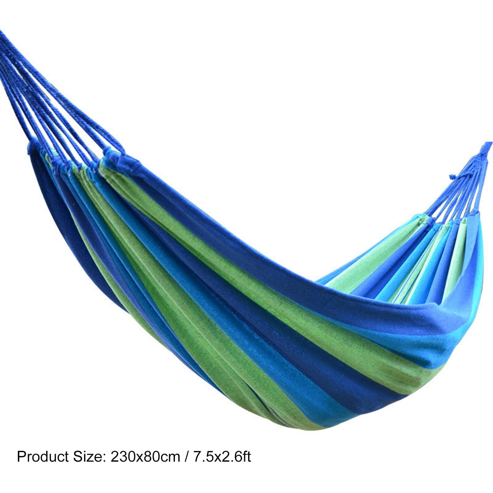 Camping Hammock Double Portable Hammock with 2 Tie Straps Colorful Stripe Cloth Hammock for Indoor