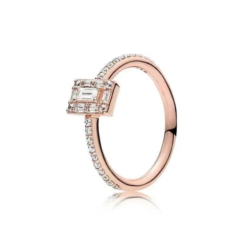 925 Sterling Silver Classic Dazzling Crown Round Hearts Ring Exquisite Women's Light Luxury Charm Ring Jewelry Gift 6&cubic zirconia khaki