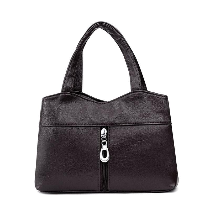 Women's Handbag Hand Carry Change Cell Phone Bag Handheld Out To Buy Food Small Bag Simple Soft PU Leather Small Bag 25*8*16cm brown