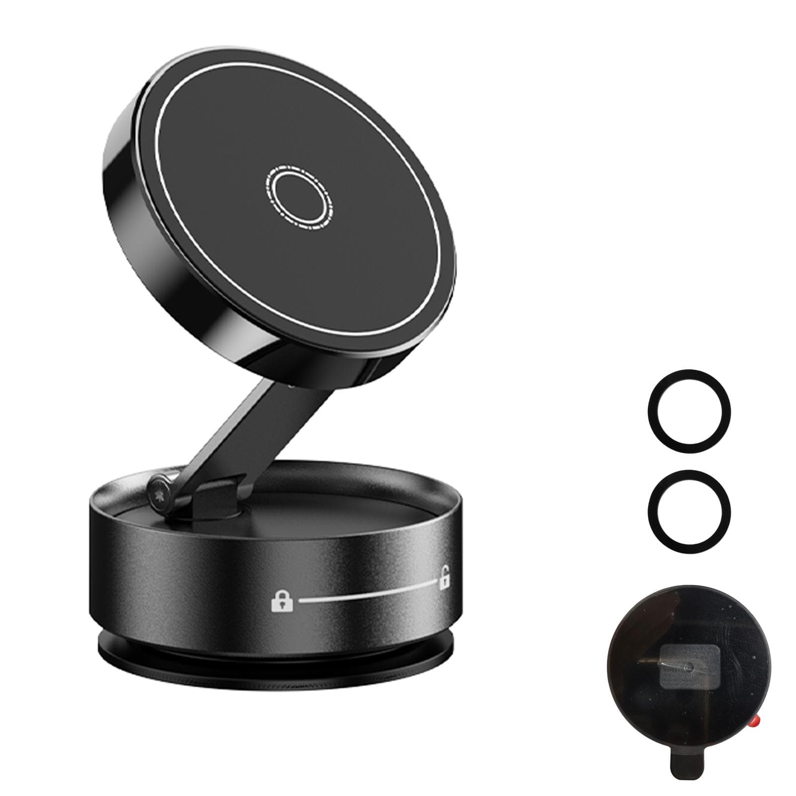 Magnetic Phone Holder, Dashboard Windshield Suction Cup Car Mount with Adjustable Telescopic Arm,