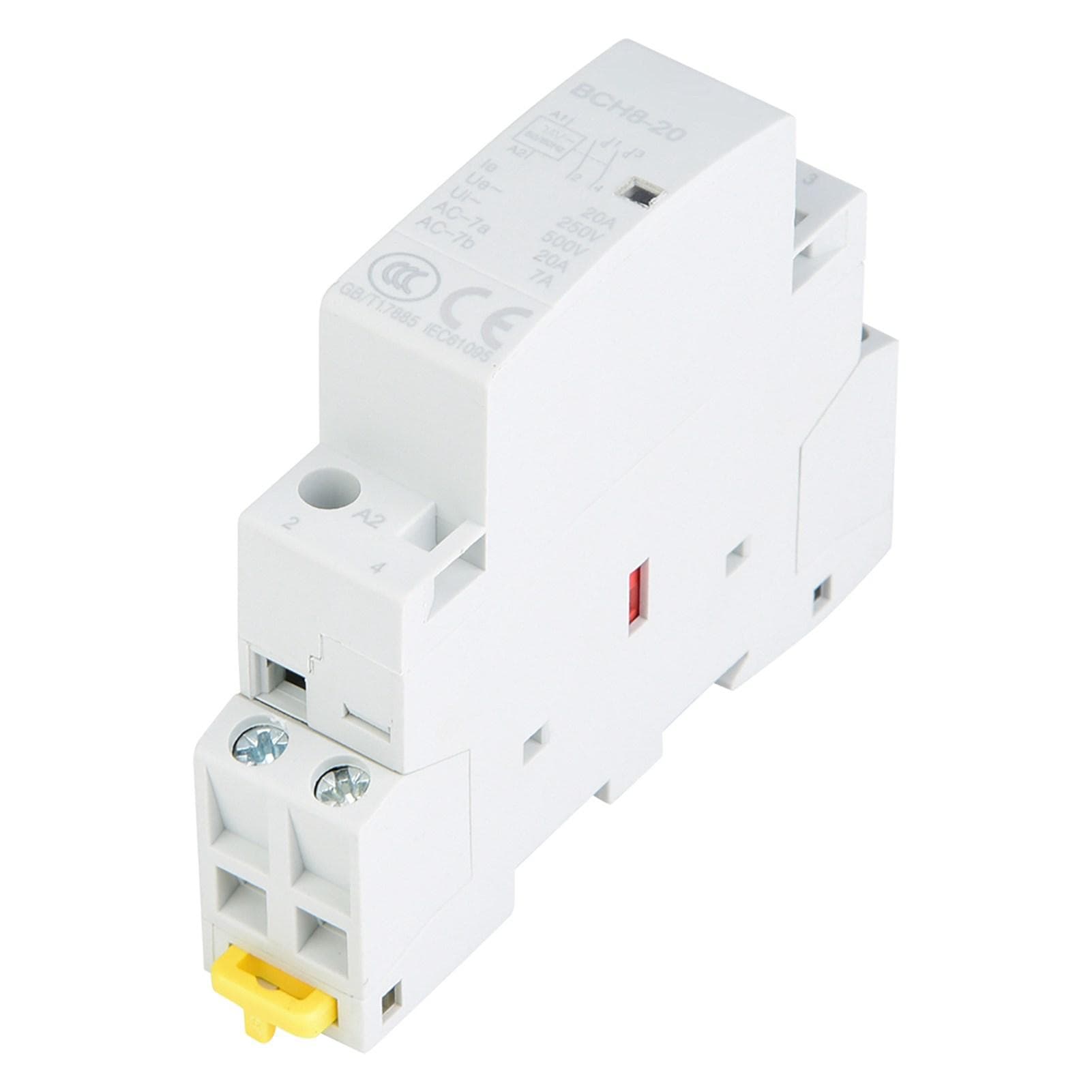 2P 20A Household AC Contactor DIN Rail Mount 1NO 1NC (220V230V)