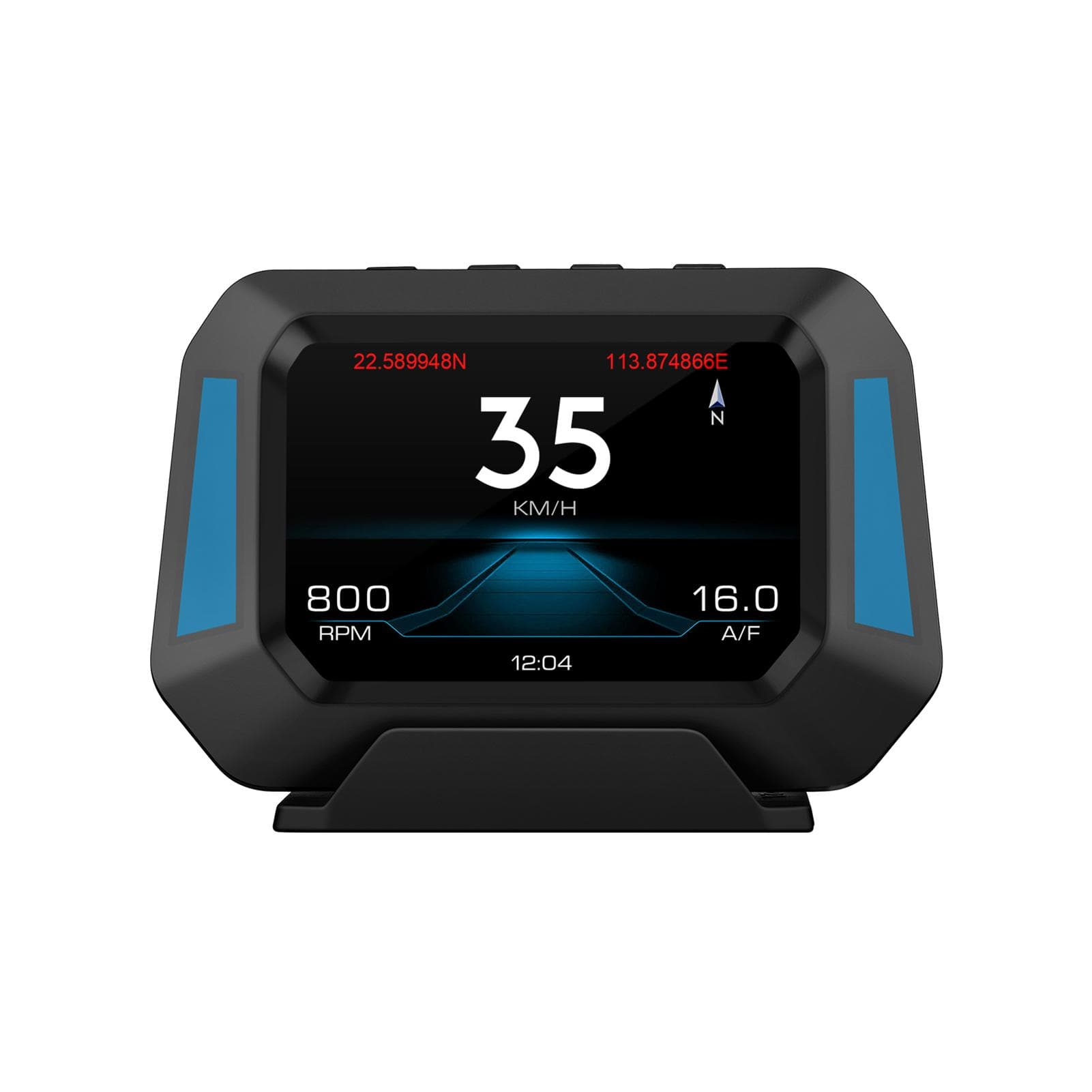 Multi-Functions Trip Computer P21 HUD Car Gauge, OBD Diagnostic and Slope Meter Speedometer Safe black