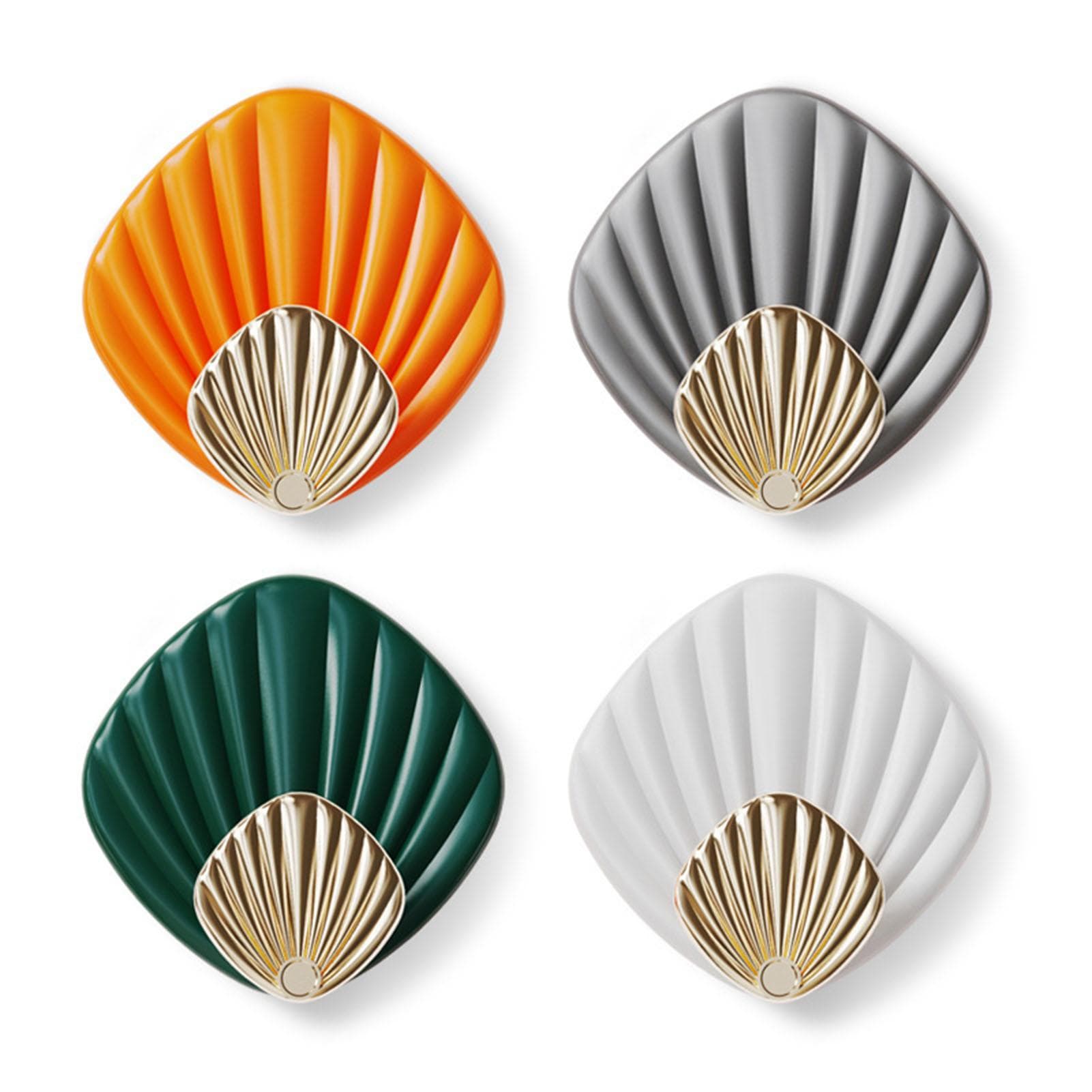 4PCS Wall Hooks for Hanging Heavy Duty ABS Seashell Self Adhesive Nail Free Towel Wall Hangers for
