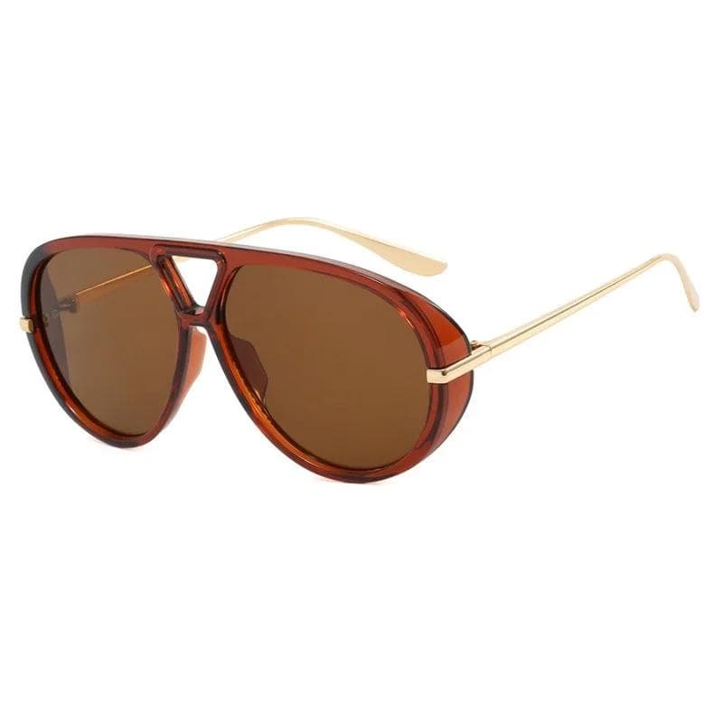 Vintage Retro Metal Double Bridges Round Sunglasses Women Punk Gradient UV400 Fashion Eyewear Trending Shades only 1pcs sunglasses