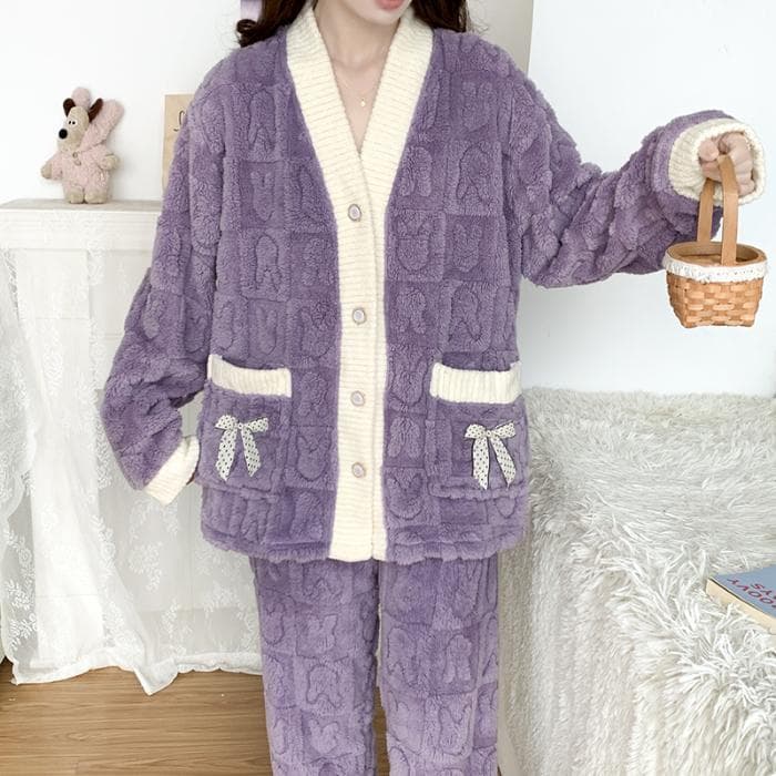 Plus Size Winter Women's Warm Home Clothes Sleepwear Ladies Flannel Thick Coral Fleec Oversized Woolen Pijama Plush Coral Velvet 4XL