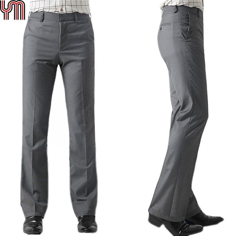 Men Bell Bottom Pants 60s 70s Vintage Bell-bottoms Flare Formal Dress Trousers Wide Leg Bottoms Slim 29 grey