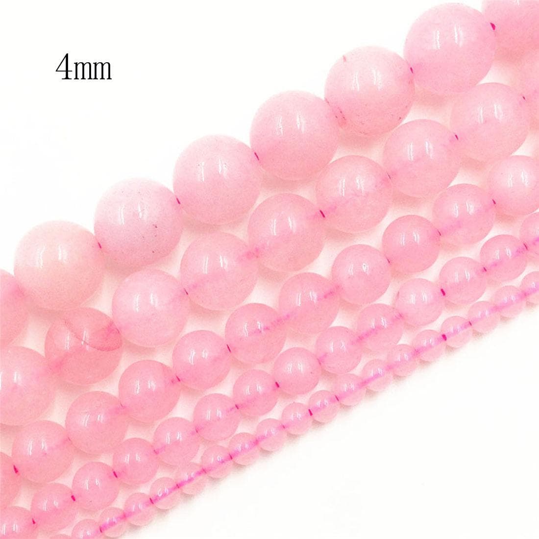 Natural Pink Rose Quartz Gemstone Round Loose Spacer Beads 16 inches One Strand 4mm pink