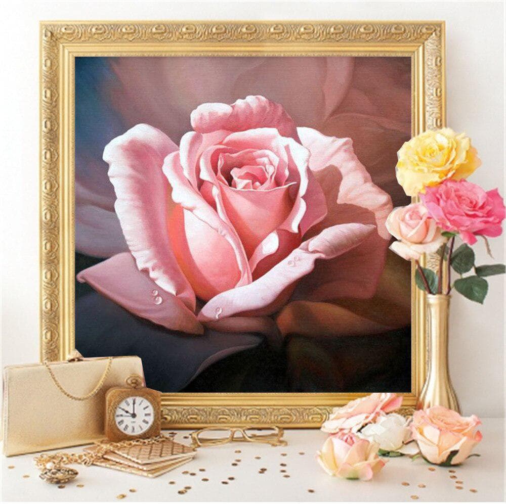 5D Diamond Painting Flowers Pictures Of Rhinestones Diamond Mosaic Cross Stitch Rose 20X30CM
