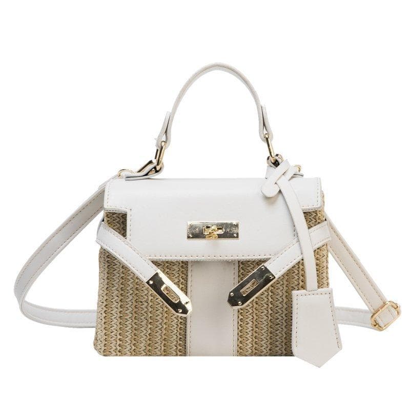 New Handmade Rattan Woven Handbag Summer Fashion Straw Handbag Small Square Bag