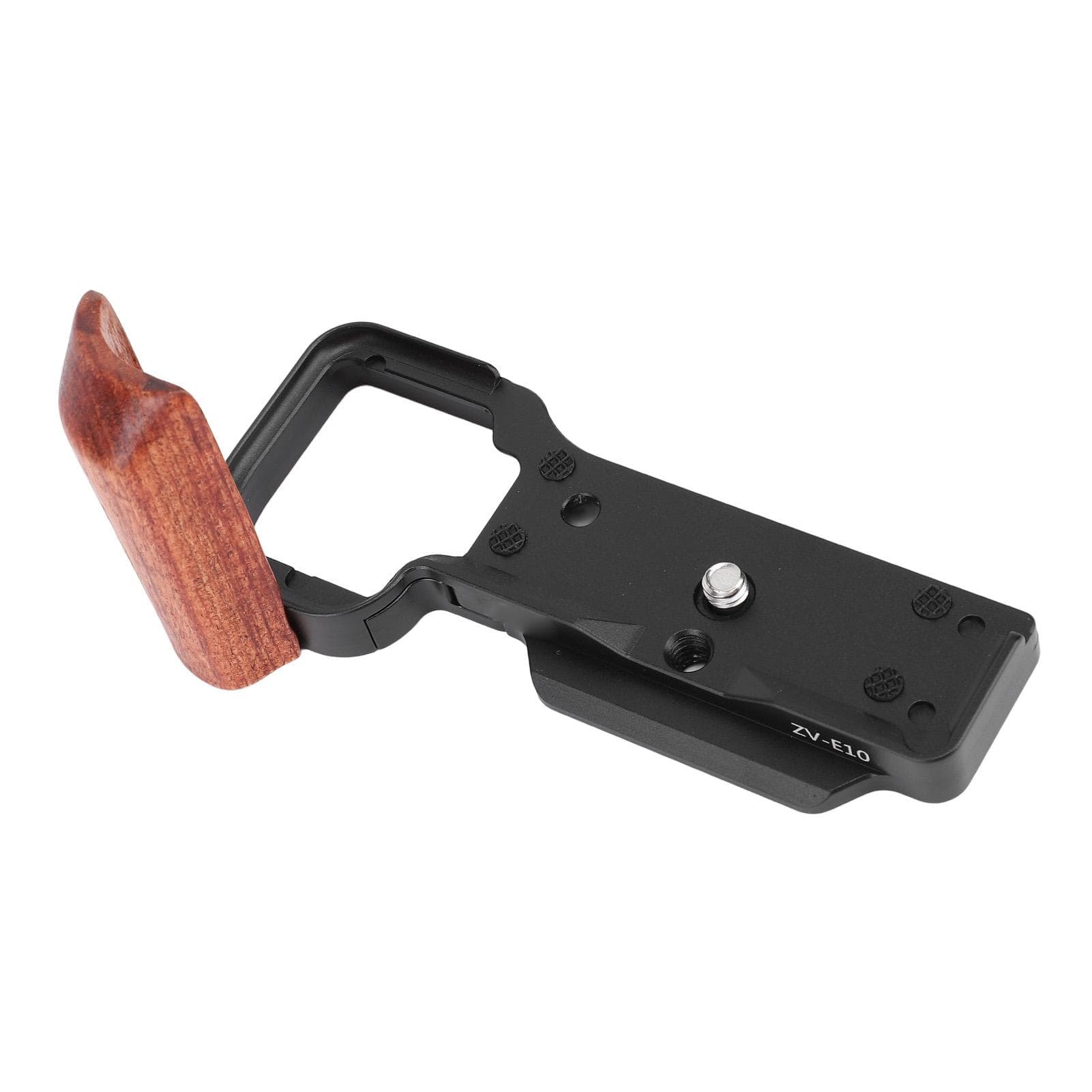 Camera L Bracket for ZV E10 Aluminum Tripod Quick Release Plate with Wood Handle 14 Inch Threaded