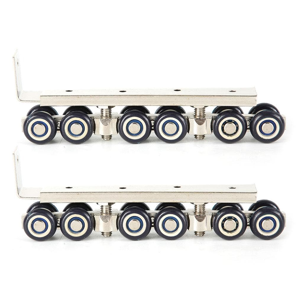 2Pcs Household 12 Wheels Hangers Roller Mute Sliding Door Gate Roller Pulley Door Closet Hardware