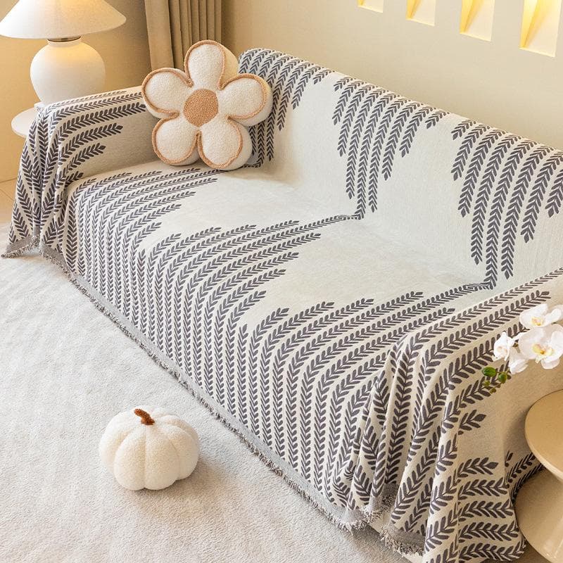 Non Slip Chenille Sofa Cover Striped Sofa Towel Thickened Couch Covers for Living Room L-type Sofa Towel French Home Decor Cloth 180x130cm1pcs