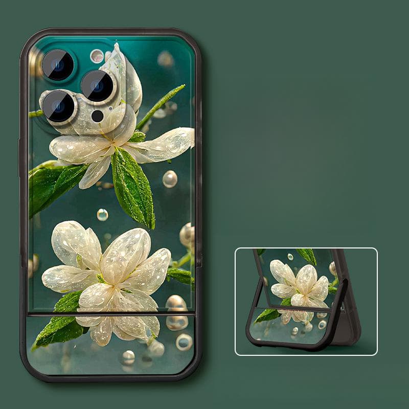 Crystal Flowers Suitable for 16promax IPhone Case IPhone 15 Invisible Bracket 14 Silicone 13/12/11 Redmi K70/K70 Pro