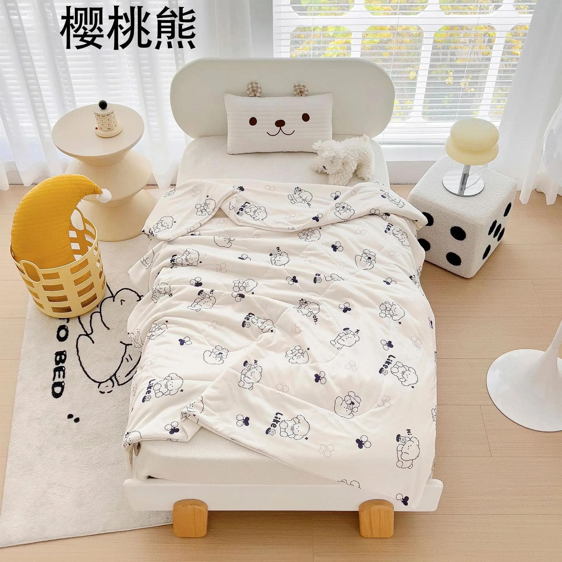New Children's Summer Quilt Knitted Cotton Summer Quilt Kindergarten Duvet Ice Cream Summer Quilt Airable Cover 120x150cm