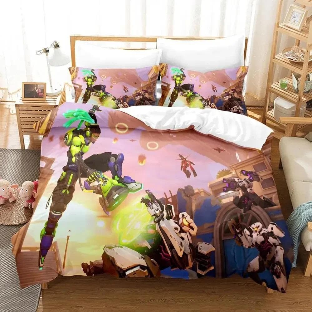 Game Overwatchs Bedding Set Boys Girls Twin Queen Size Duvet Cover Pillowcase Bed Kids Adult Fashion Home Textile Customizable US Full 200x230cm