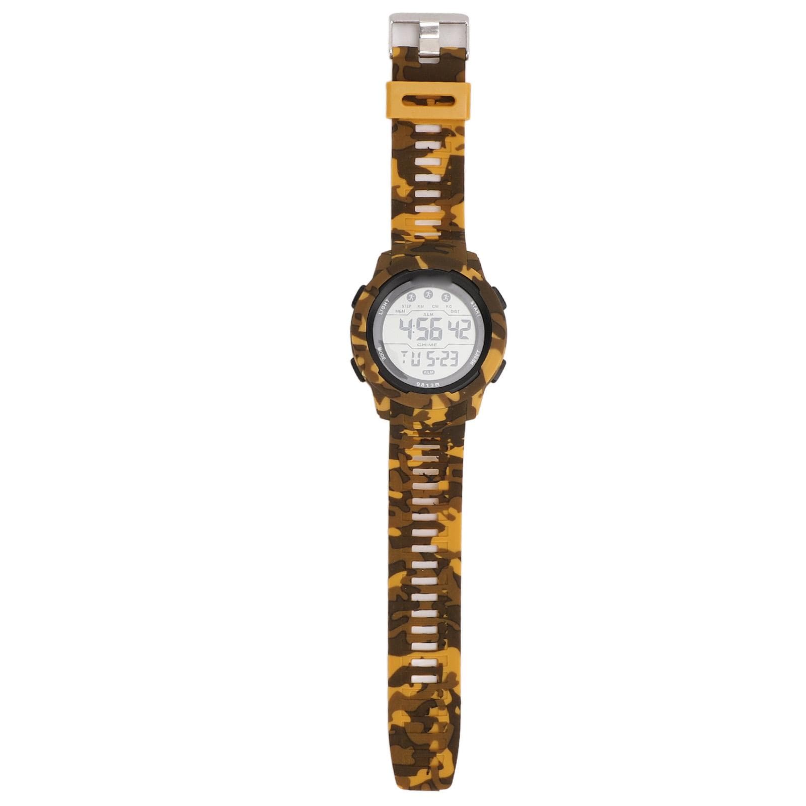 Men Digital Sports Watch with LED Backlight 12 24 Hour Format Waterproof Stopwatch Week Calendar
