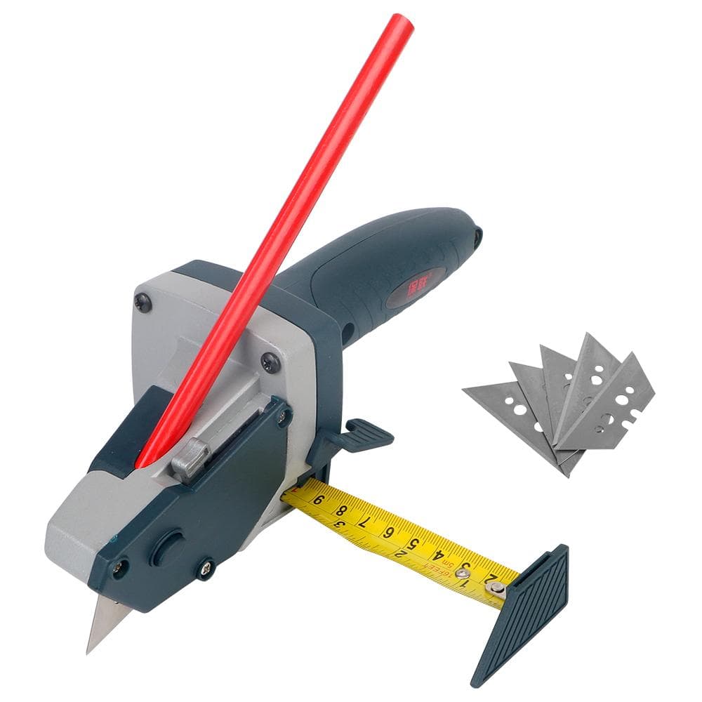 Gypsum Board Cutter Drywall Cutting Woodworking Cardboard Scriber With 5M Tape Measure Plasterboard Edger 1 Set