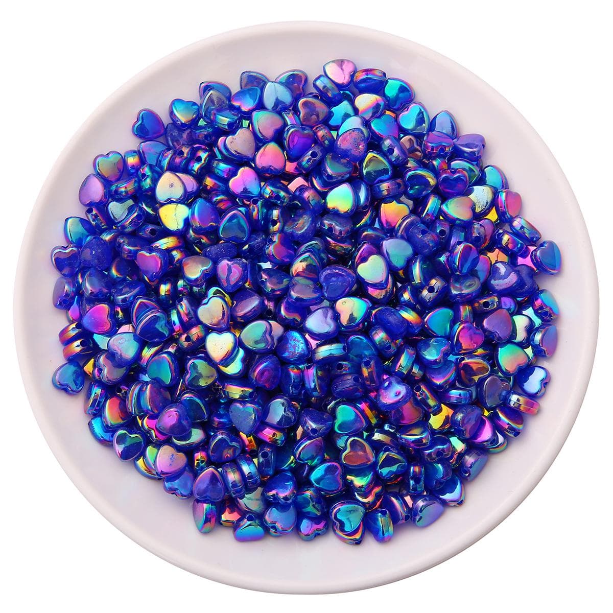 100pcs AB Color Five-pointed Star Heart-shaped Acrylic Loose Spacer Beads for Jewelry Making 11x10mm royal blue