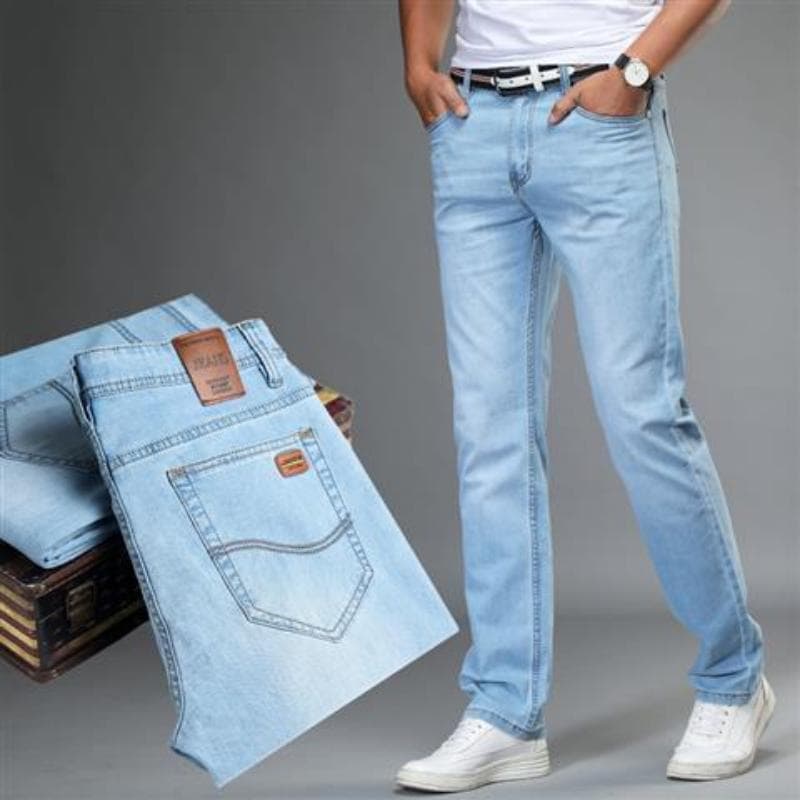 Men's Jeans Spring and Summer Multi-color Optional Jeans Thin Straight Loose Casual Long Pants Casual Loose Simple Jeans 38