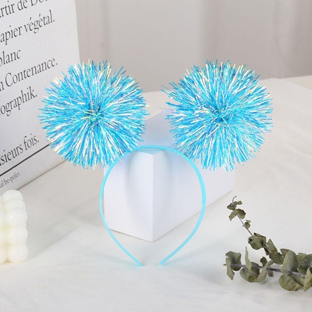 Cute Pom Pom Headband Bling Tinsel Headband Women Girls Pink blue
