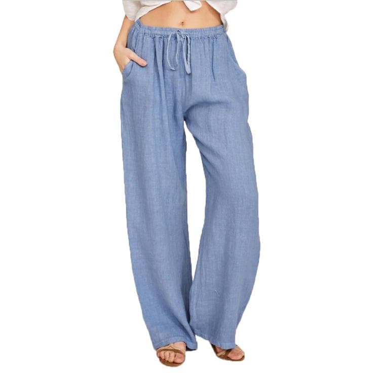 Summer Women's Pants Large Size Loose Casual Pants 3XL light blue
