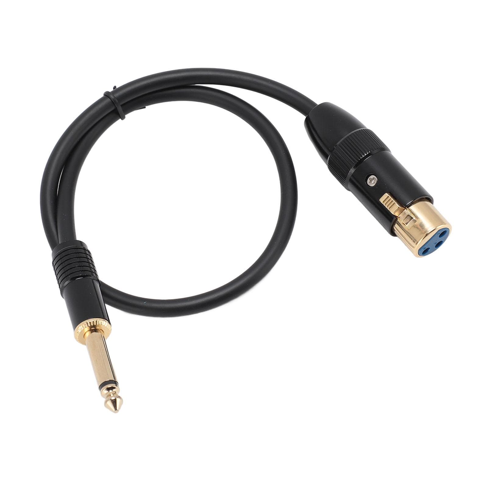 XLR Female to 6.35mm Mono Male Cable Gold Plated Connector Female XLR 14 Inch Mono Jack Microphone