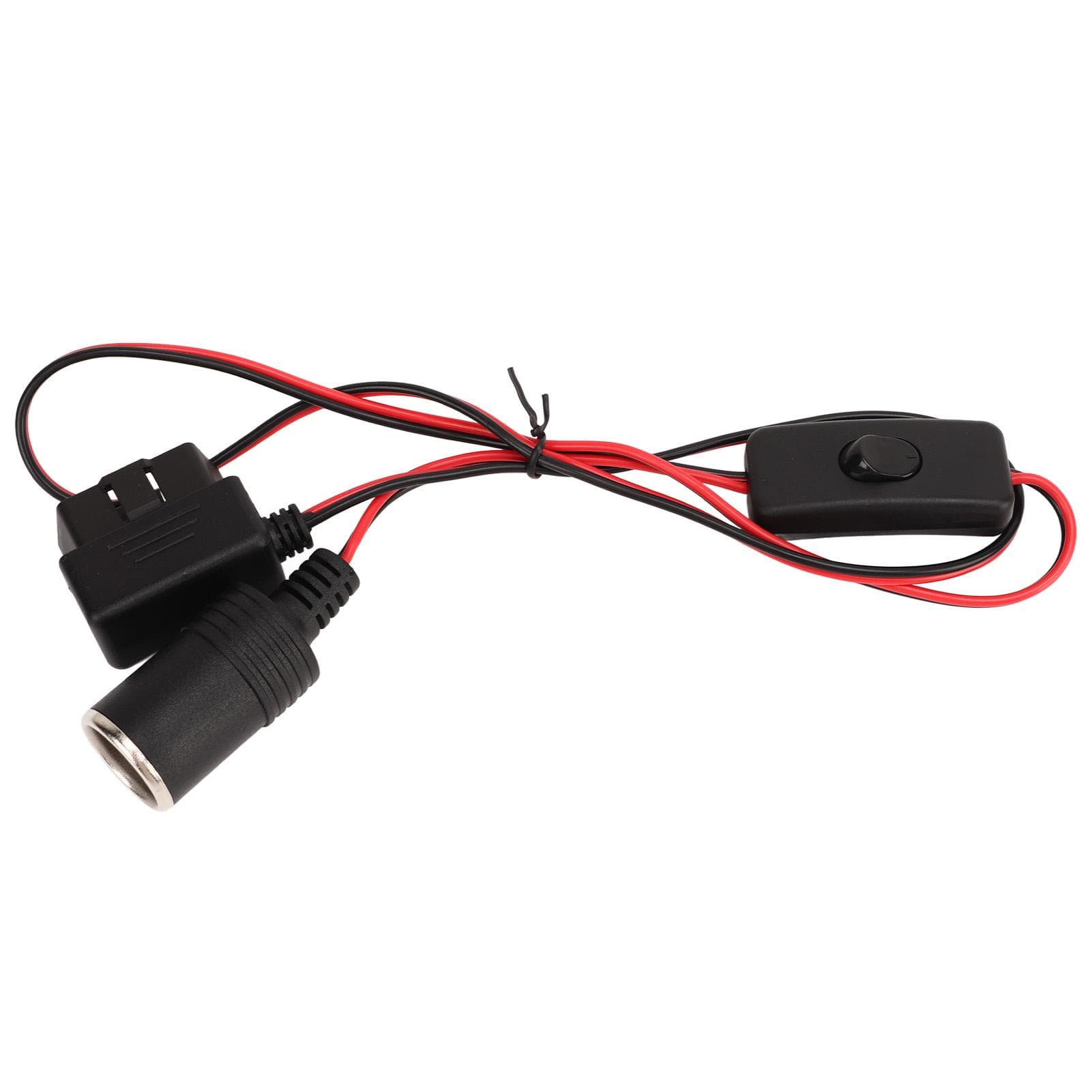 OBD2 Cigarette Lighter Socket 16Pin Waterproof Overcurrent Protection Female Connector Power