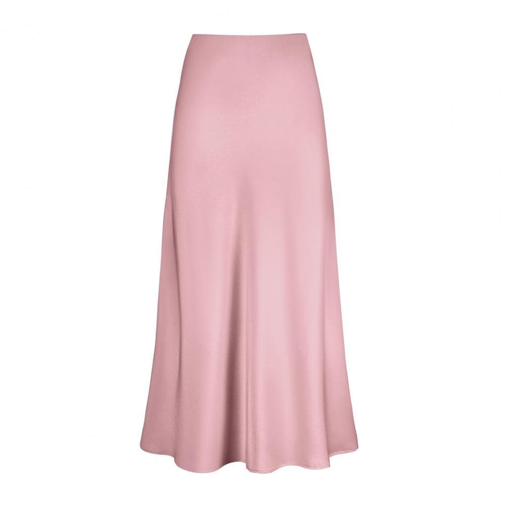 Women High Waisted Skirt Elegant Silky Texture Maxi Skirt for Women High Waist Fishtail Style Smooth Satin Fabric for Spring S pink