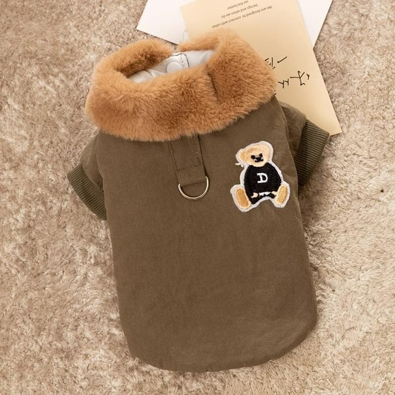 Pets Can Be Towed Thickened Cotton-padded Clothes Teddy Bigbear Pomeranian Yorkshire Kitten Dog Clothes Cat Autumn and Winter Clothes XL