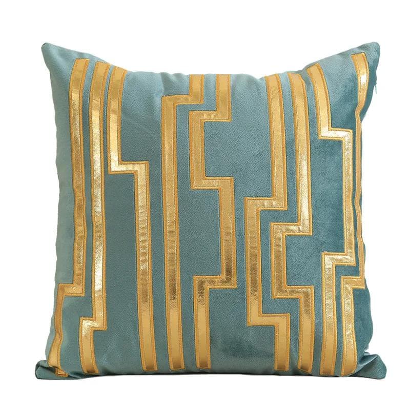 Luxury Golden Bronzing Thicken Velvet Pillow Cushion Cover 45*45 Geometric Kussenhoes Coussin Home Sofa Decorative Funda Cojin 450mm*450mm