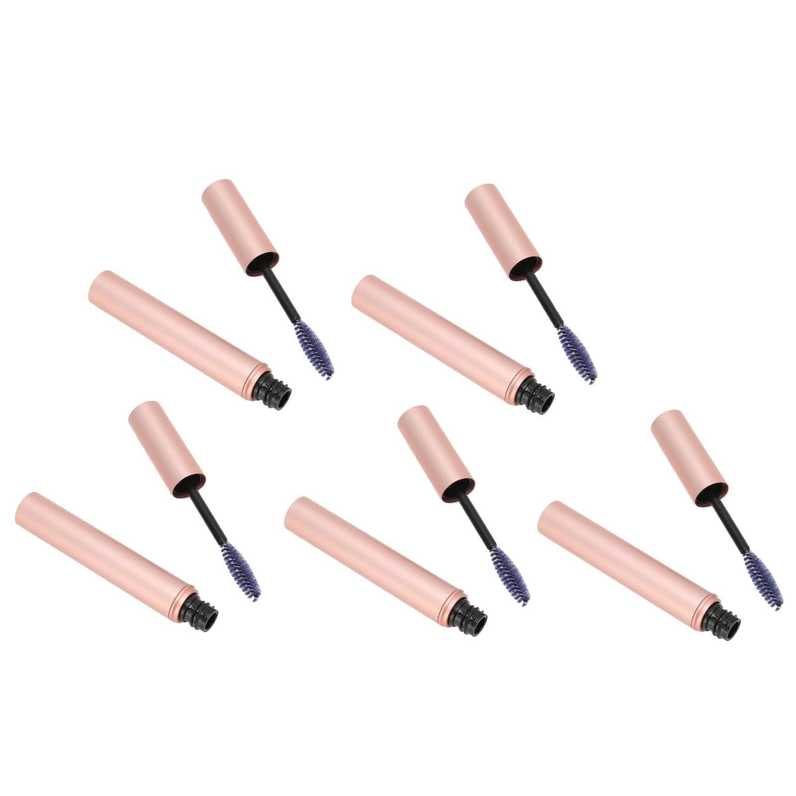 5PCS Empty Mascara Tube Rose Gold Metal Shell Soft Brush Portable Eyelash Container for Make Up
