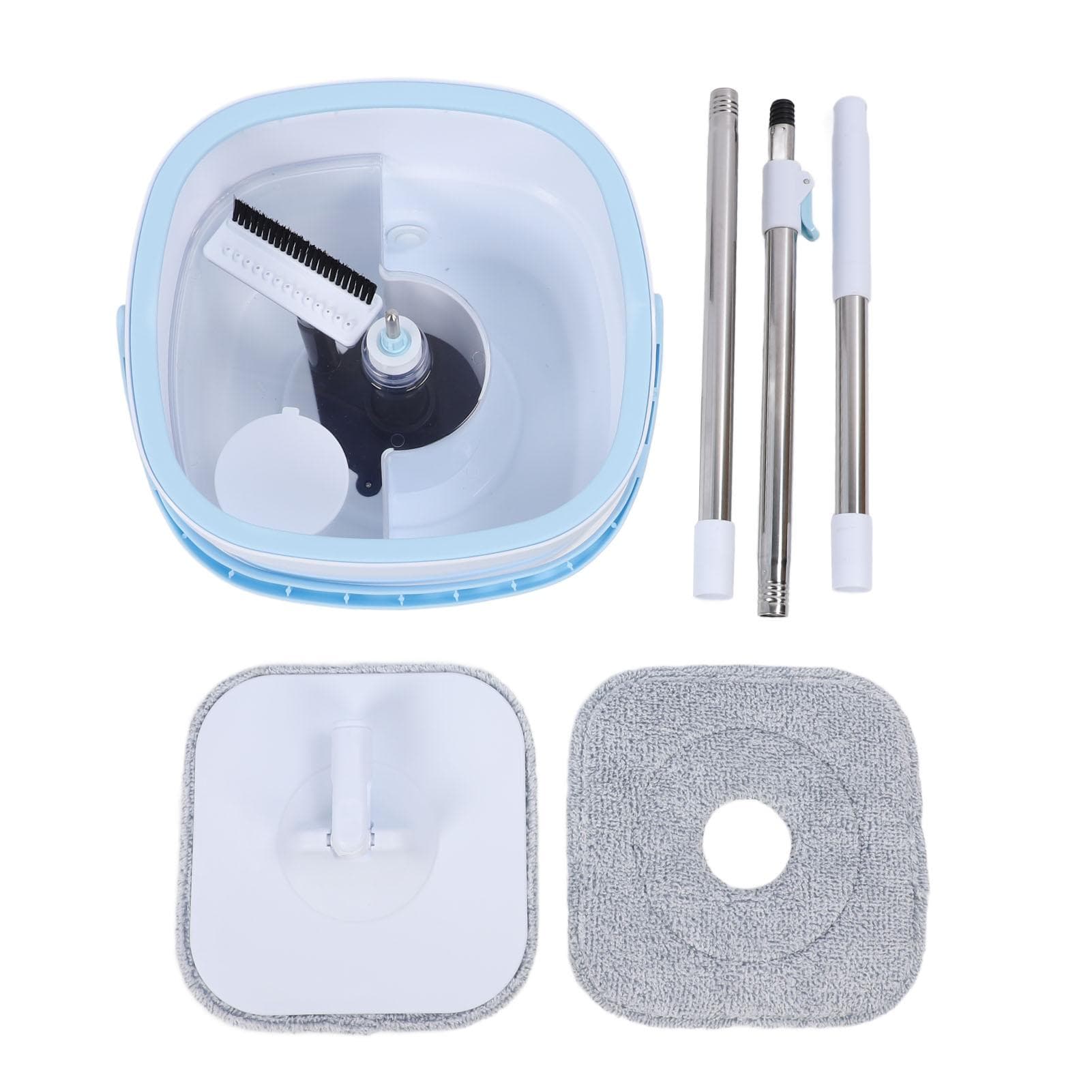 Spin Mop Bucket with Self Separation Dirty and Clean Water System Self Wringing 360 Degree Rotating