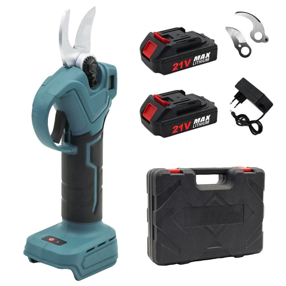 21V Electric Pruning Shears Cordless Pruner with Powerful Brushless Motor 3cm Diameter Cutting LCD EU-2