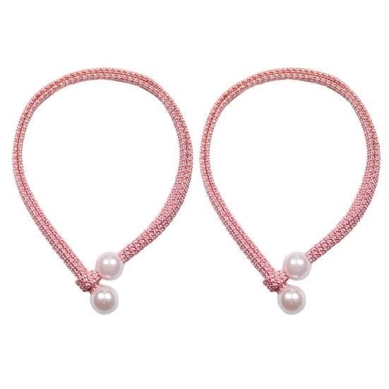2Pcs/Set Faux Pearl Curtain Tieback Elegant Modern Punch Free Adjustable Curtain Holderback Holder Living Room Bedroom Decor Home Supplies pink